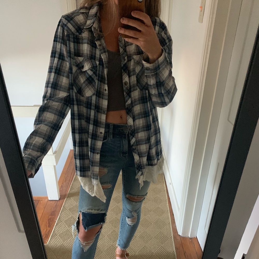 Vintage Havana Flannel with Lace Trim